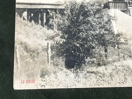 On The Wabash, Albia, Iowa, 1909 RPPC Postcard ~ Train Engine on Railroad Bridge
