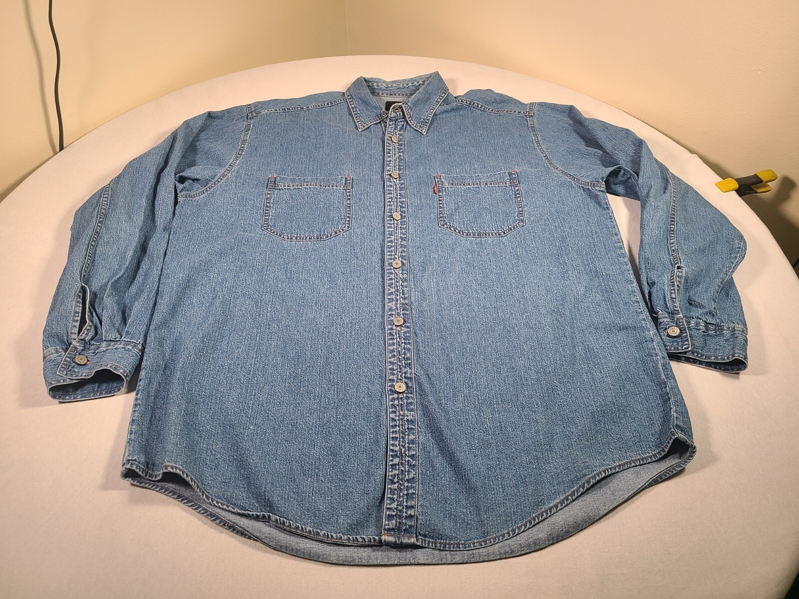 Vintage Levis Denim Shirt Mens XL Blue 90s Y2K Levi Strauss