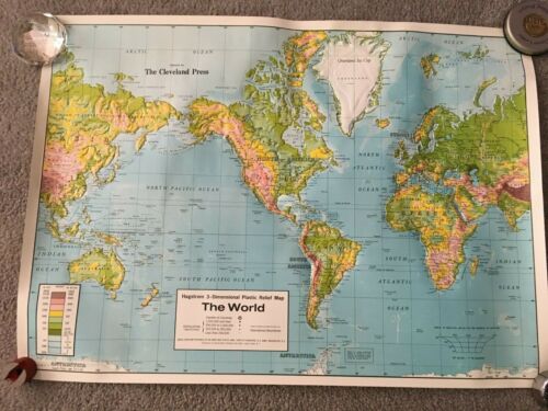 The World Hagstrom 3-Dimensional Full-Color Plastic Relief Map