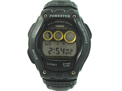 CASIO Vintage Forester FT-110H Digital Dial Black Leather Band 100m WR
