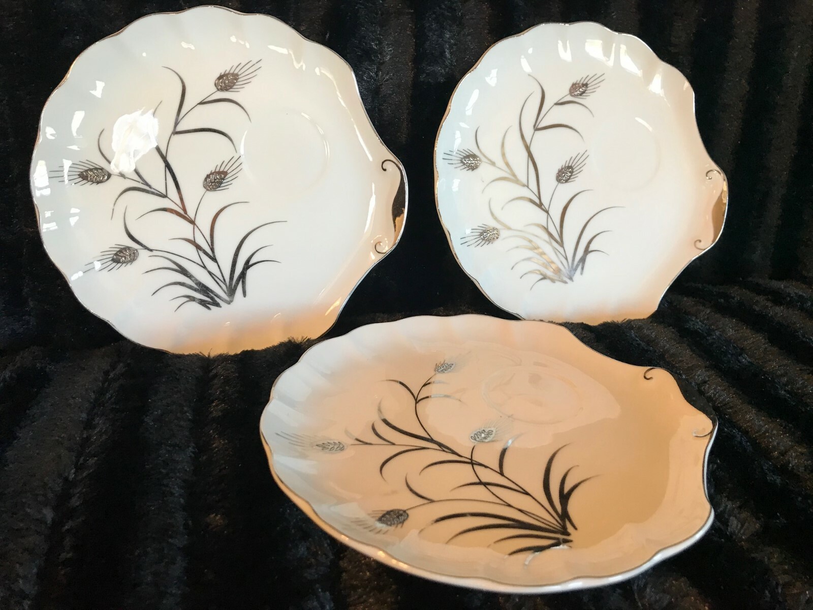 VINTAGE LEFTON CHINA SNACK SET, 18 PC, HAND PAINTED IN WHEAT PATTERN