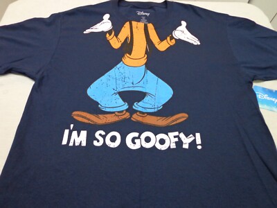 Disney I'm So Goofy T Shirt  Size Large   Blue Short Sleeve  T Shirt NEW