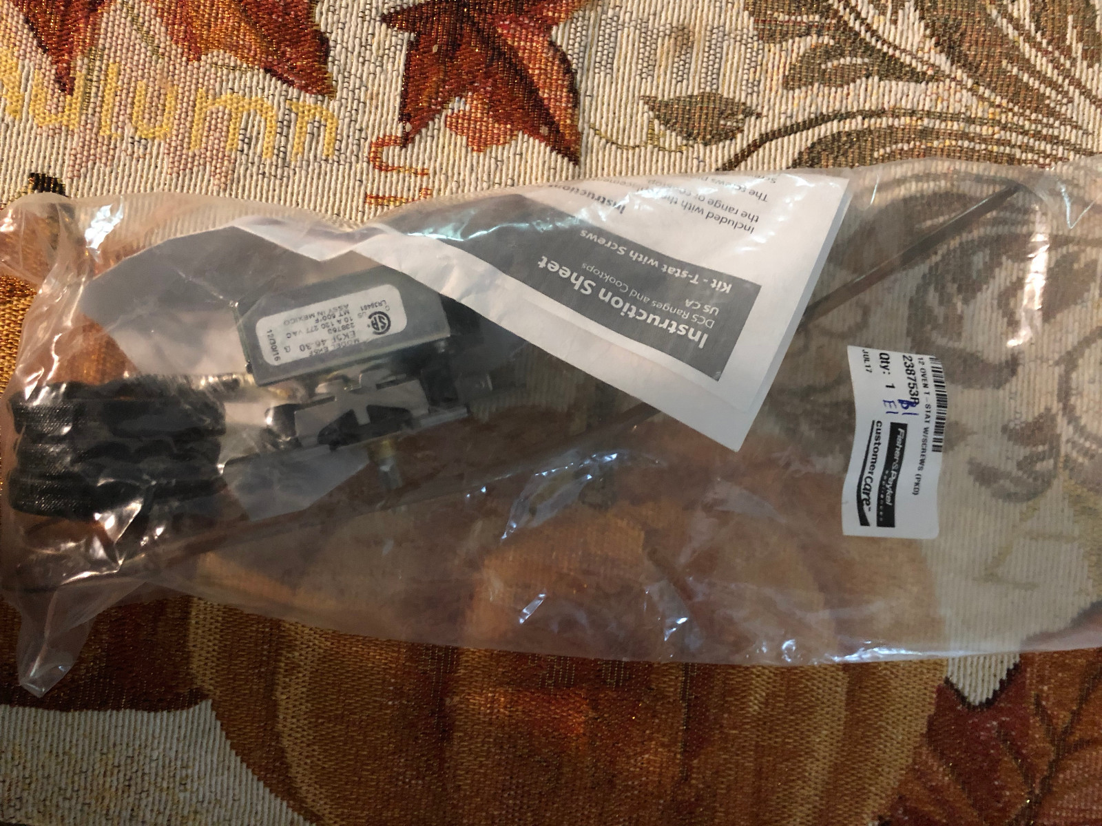 238753P Fisher / Paykel Rgt 12 Oven T-stat 238753