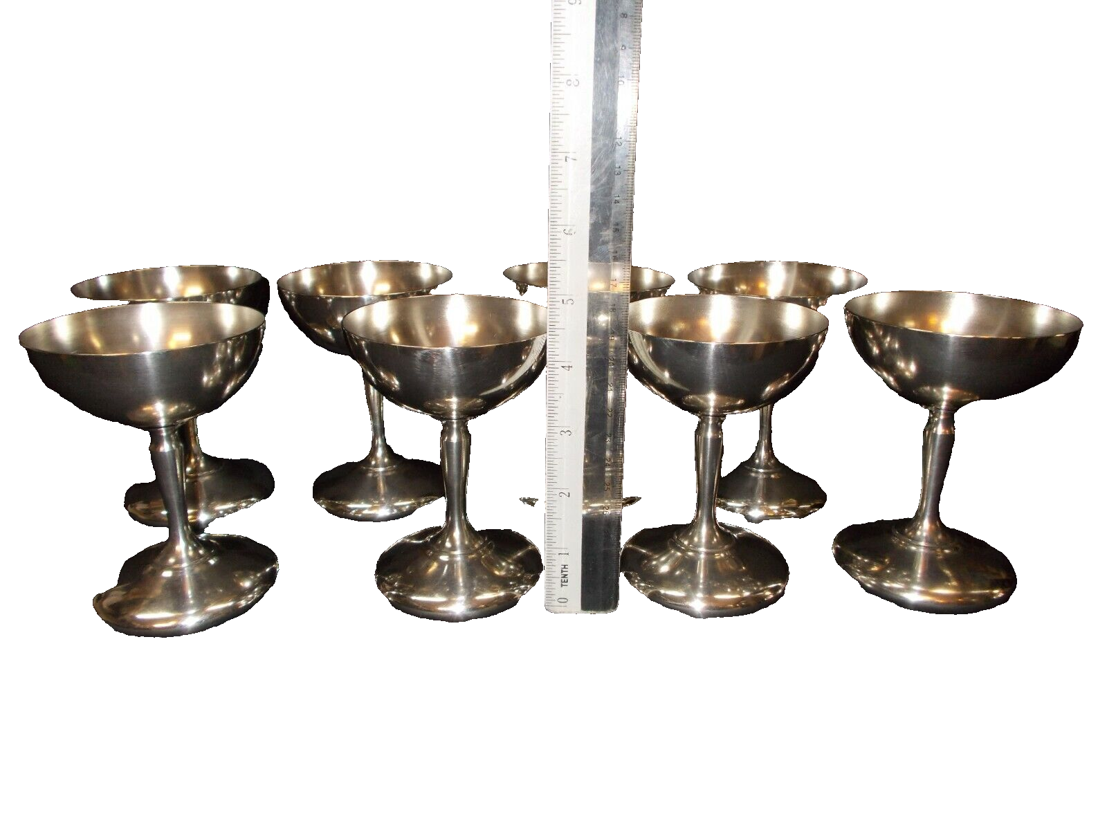 Benedirt置き物 Vintage Benedict Indestructo Set of 8 Sheffield Nickel