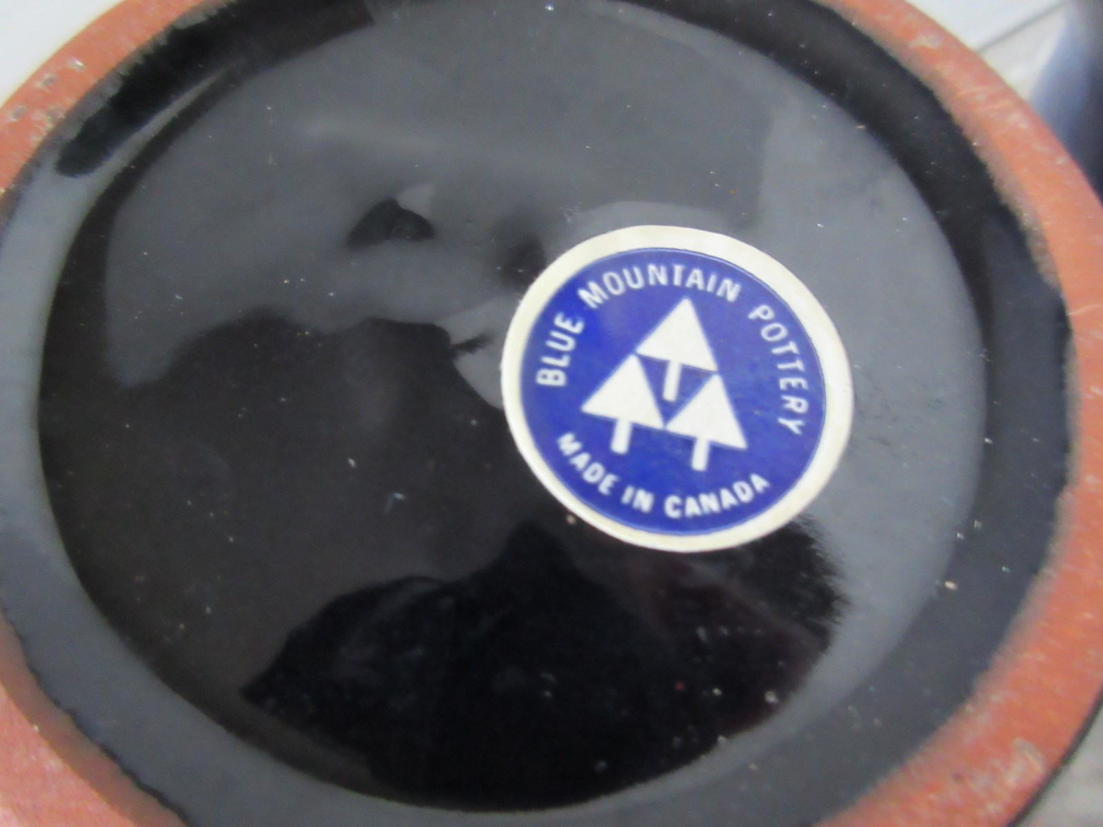 Old Mid Century Blue Mountain Pottery Cream & Sugar w/Label Blue Glaze