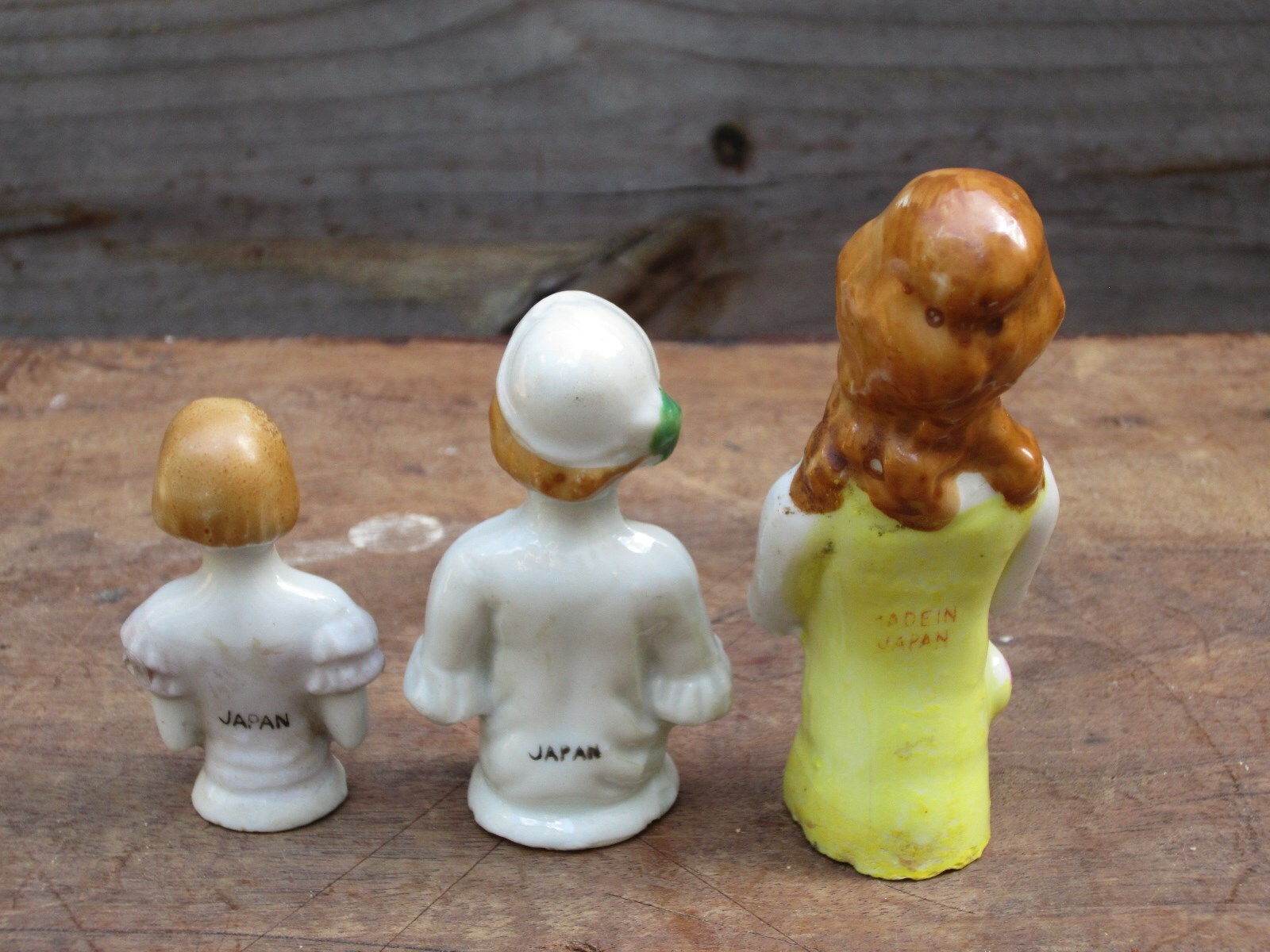 SET OF 3 Made in JAPAN PIN CUSHION HALF DOLLS .. CUTE !