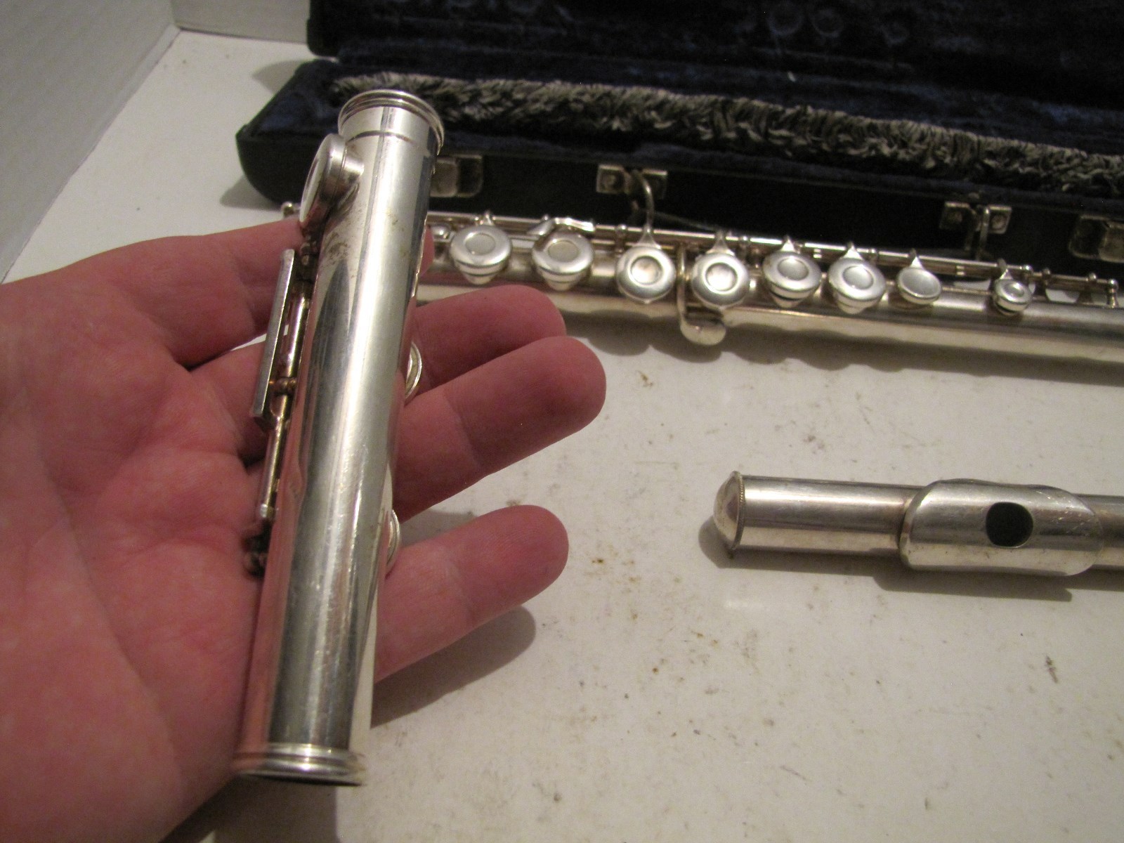 VINTAGE GEMEINHARDT M2 SLIVER PLATE STUDENT FLUTE SN C 34400 IN CASE USED READ
