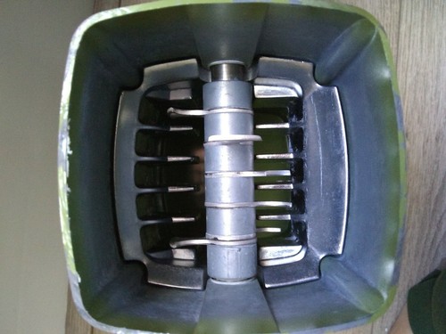 Olive green Swing a way Ice Crusher Manual Crank Vintage Shelf Collectible