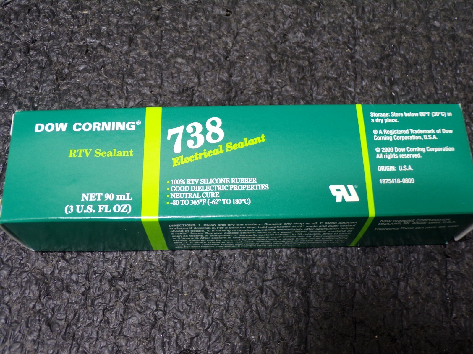 Dow Corning 738 White Electrical Silicone Sealant - 90 mL Tube - Case of 12