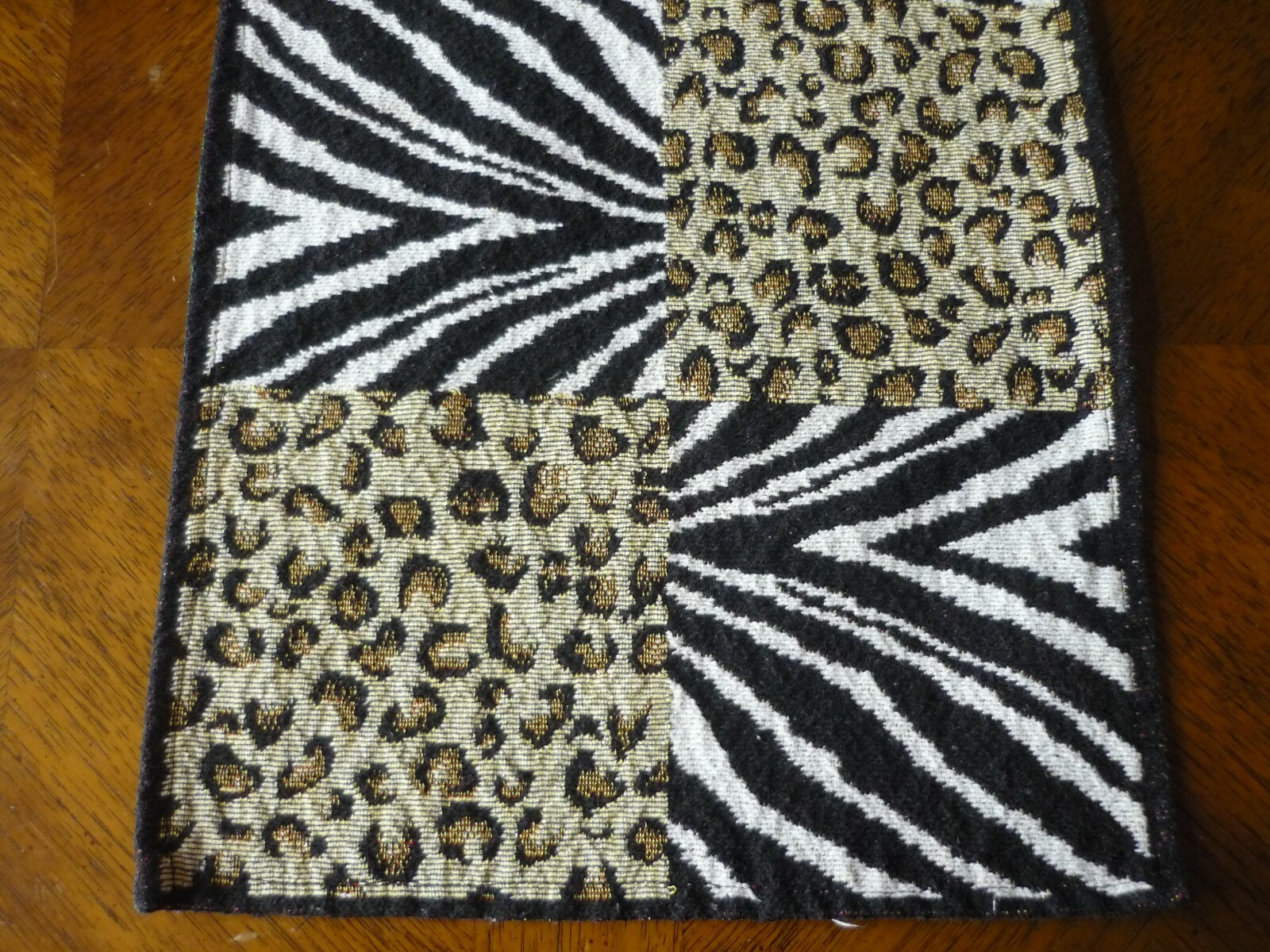 Vintage Leopard & Zebra Design Table Runner Size 12