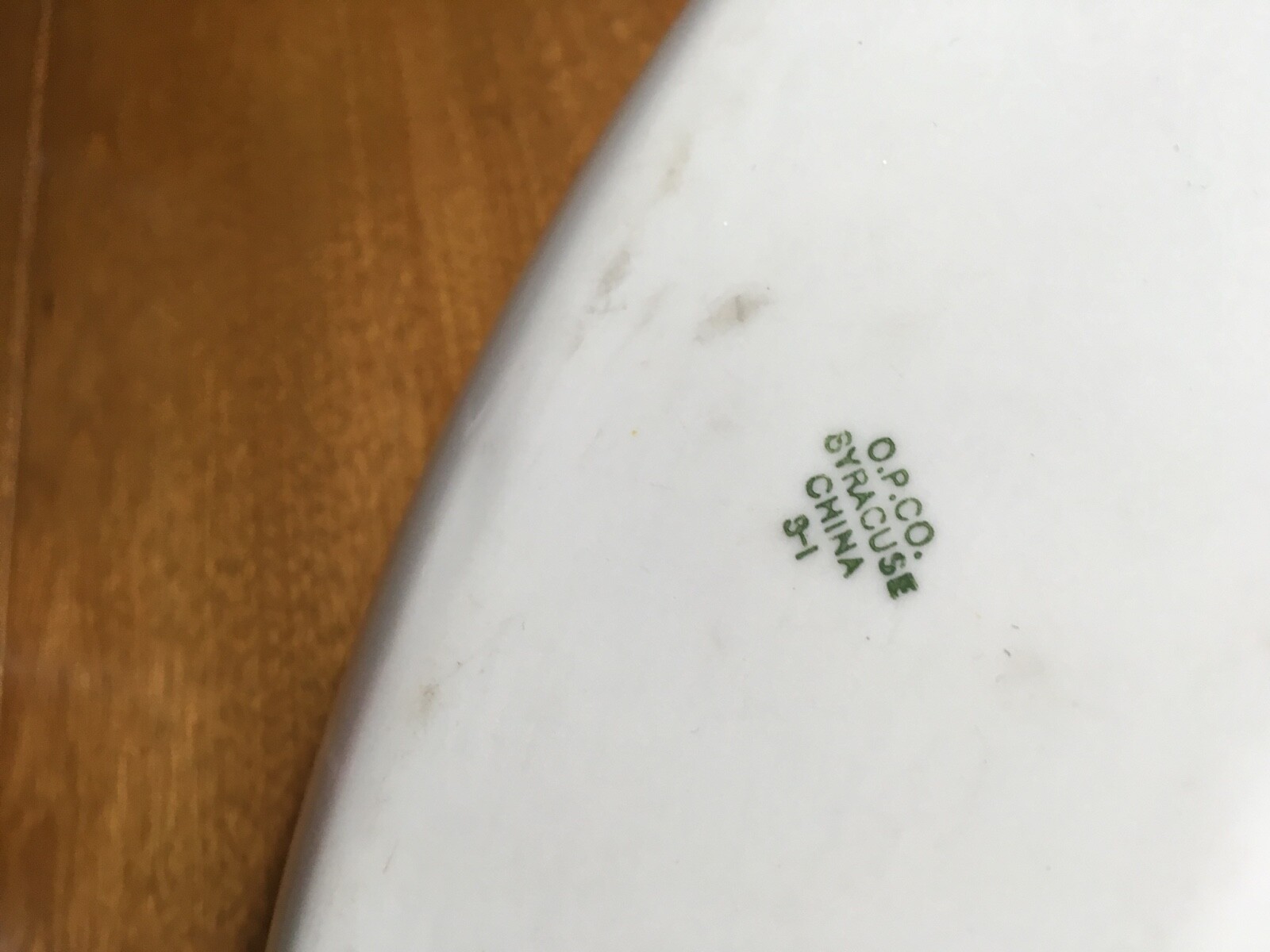 O. P. Co. Syracuse China Restaurant Ware from Commons Athletic Club Coshocton OH