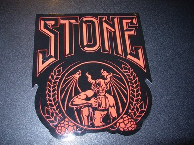 stone brewery die cut stone hops logo blkred sticker decal craft