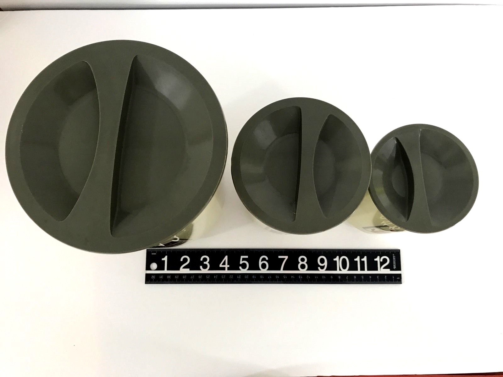 Retro Kitchen Cannisters Mid Century Plastic Nesting Set Ivory Green Vintage