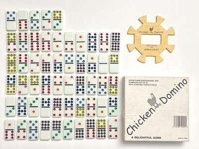 Chicken Foot Dominoes Set of 55 Professional Size Wood Starting Center