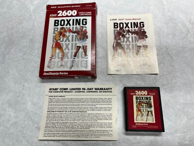 NICE NOS Atari VCS 2600 Game Complete in Box 1988 Atari Corp RealSports BOXING