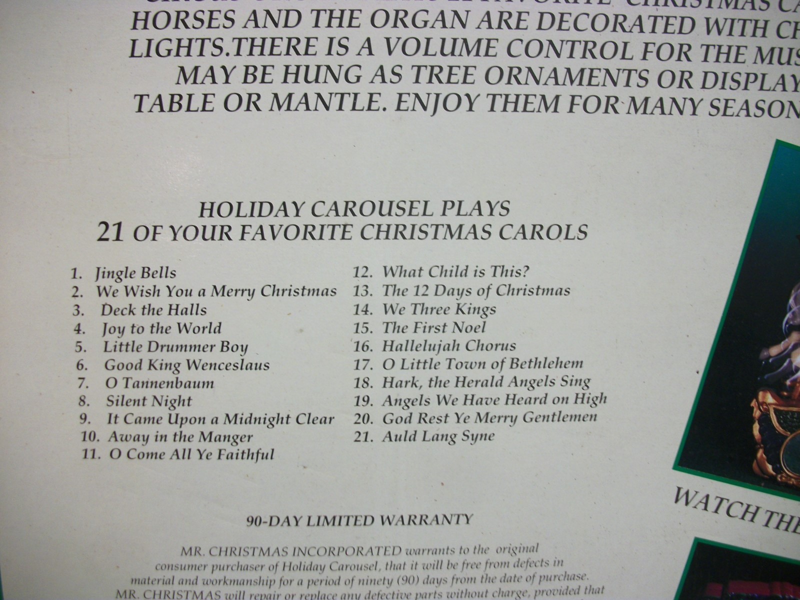 MIB Mr. Christmas Holiday Carousel Set Lighted Musical Motion Horses 21 Carols