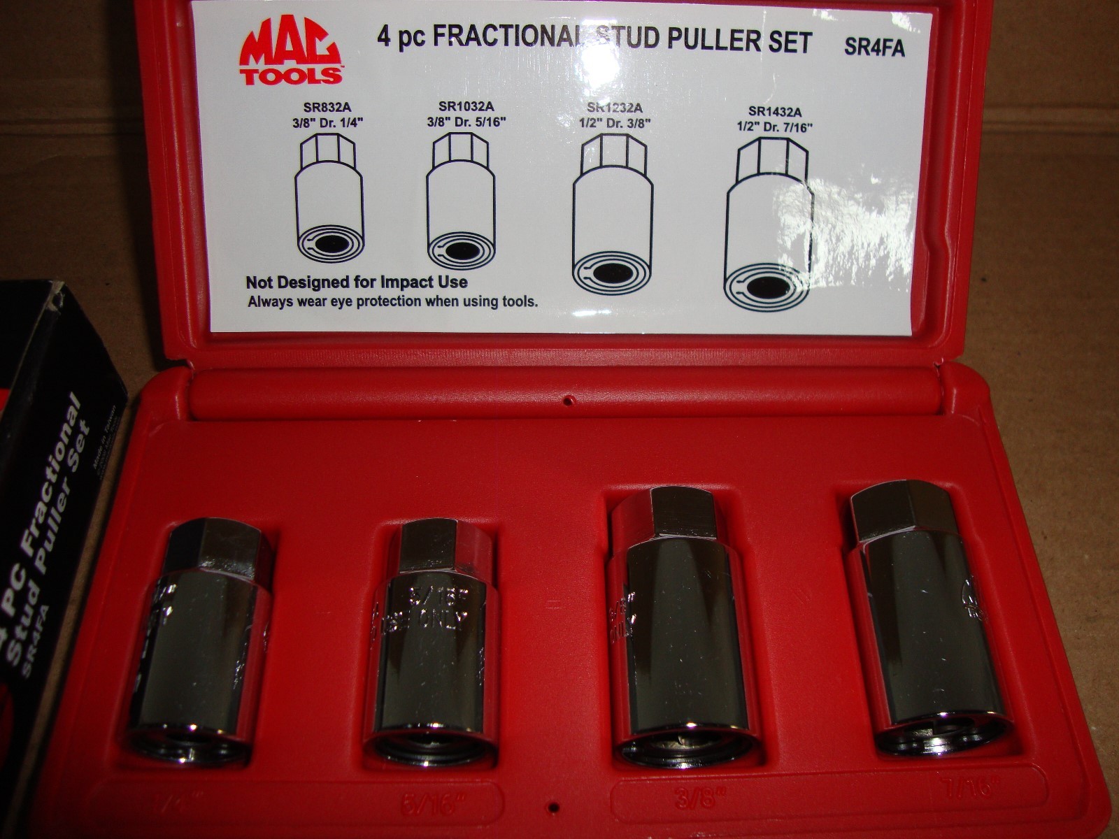 NEW MAC Tools SR4FA 4-Piece Fractional Stud Puller Set