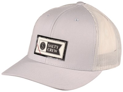 Ретро-шляпа дальнобойщика Salty Crew с отстрочкой сверху - Серебристая - Новинка