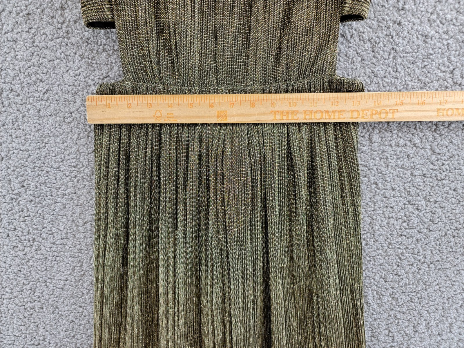 Pre-owned Bcbgmaxazria Pleated Metallic Evening Gown Women's M Gold Cutout Back Button Zip