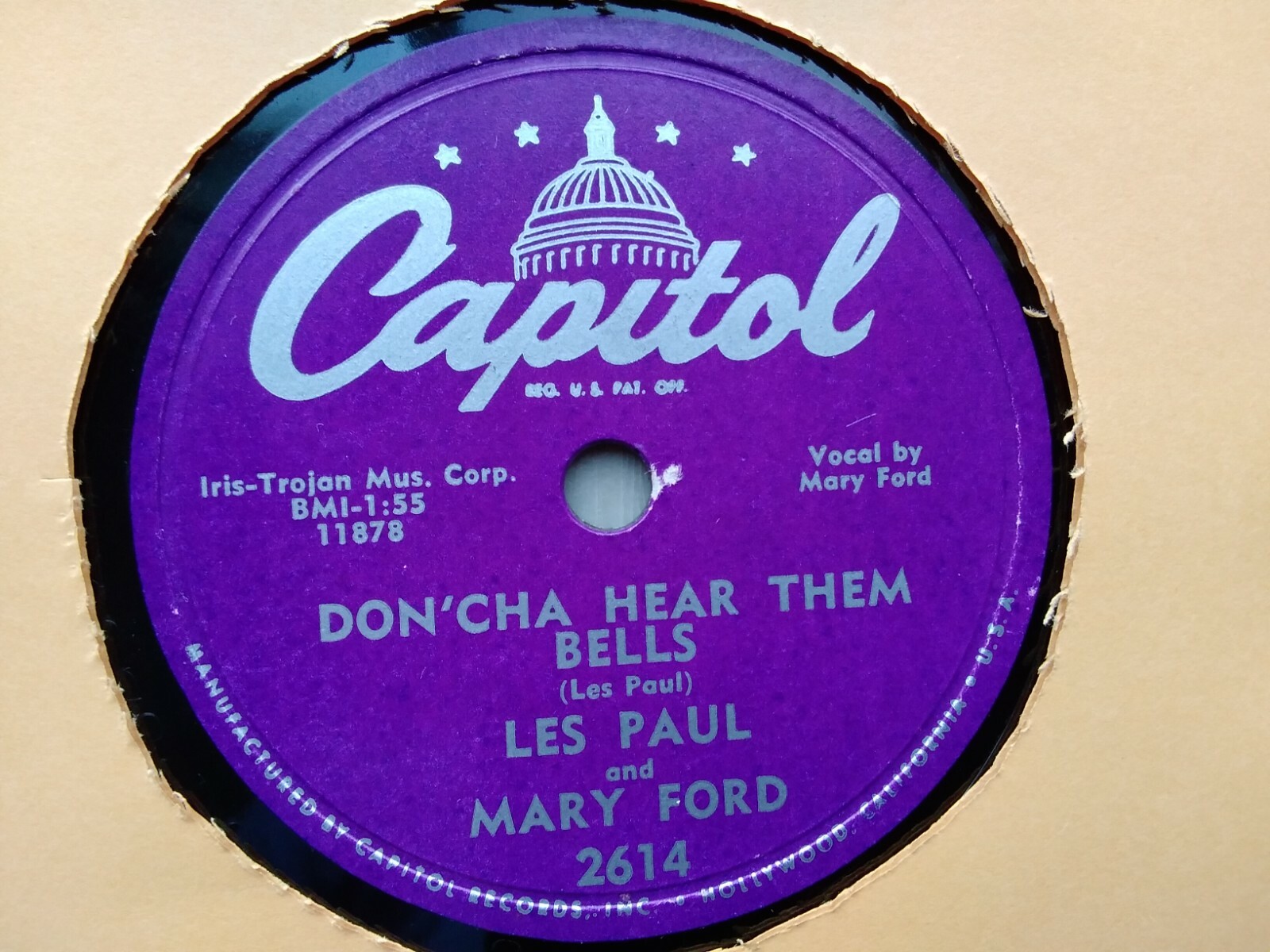 CDコレクション Paul Potts, Nickelback, Lulu など Les Paul 78rpm Single 10-inch Capitol Records #2614 Don'cha