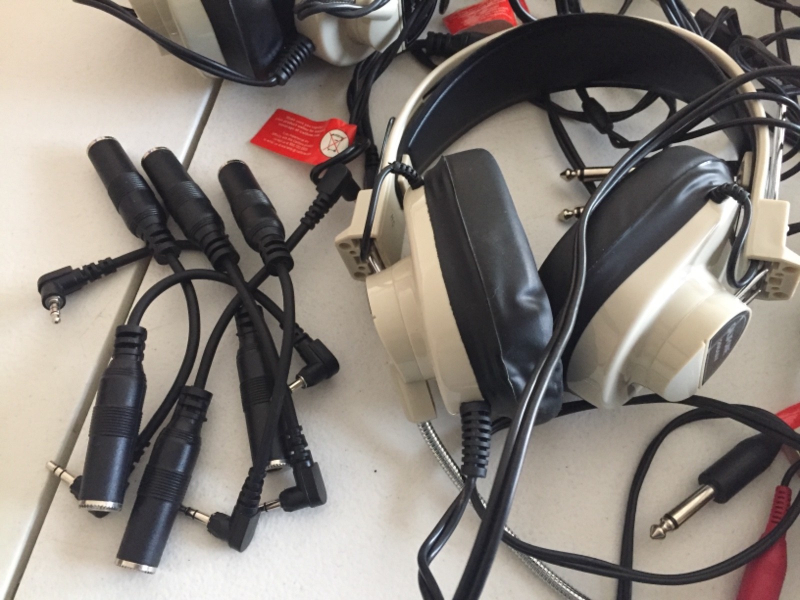 Lot of 7 Califone 2964AV CardMaster Headphones Headset with Boom Mic Microphone