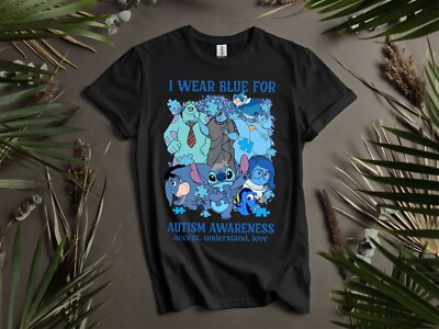I wear blue for Autism Awareness T-shirt T shirt Men Women Unisex Tshirt K518