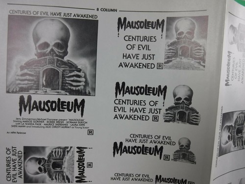 MAUSOLEUM Movie Mini Ad Sheet Vintage Advertising Poster Horror