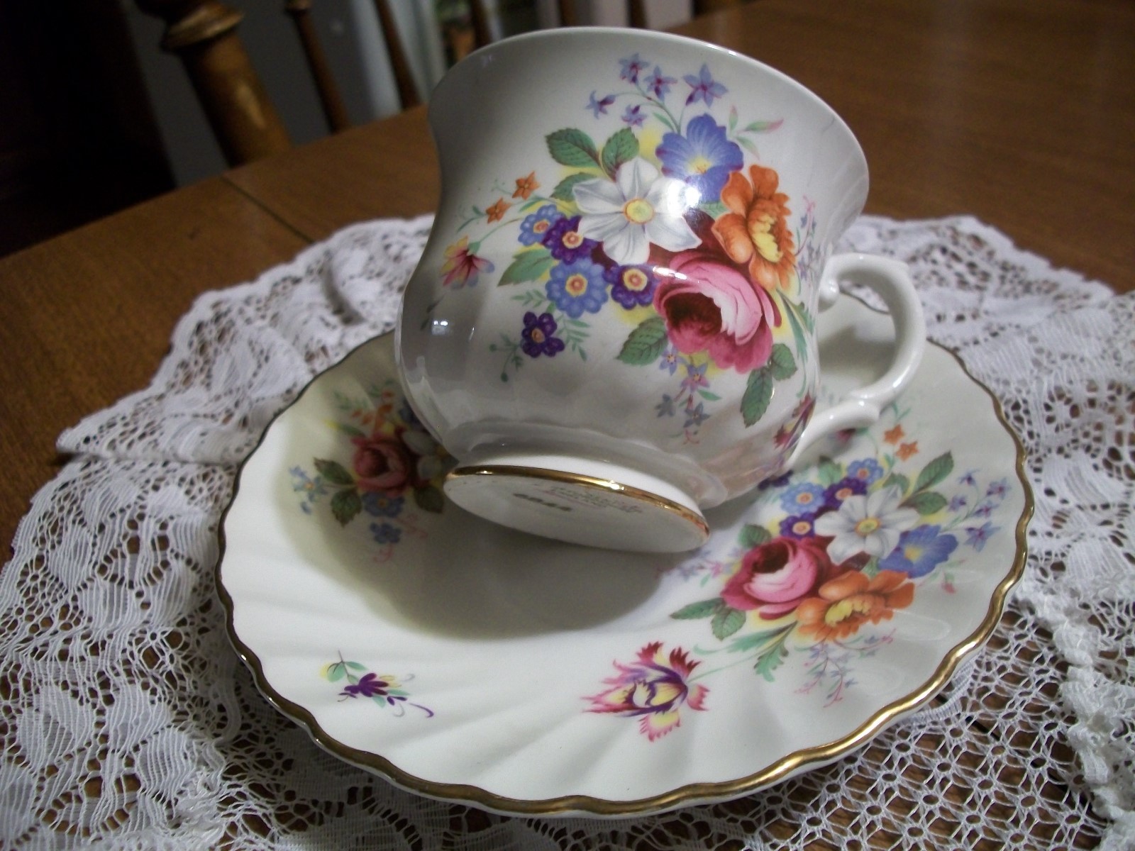 OLD FOLEY-JAMES KENT LTD. STAFFORDSHIRE ENGLAND -CUP & SAUCER #6844