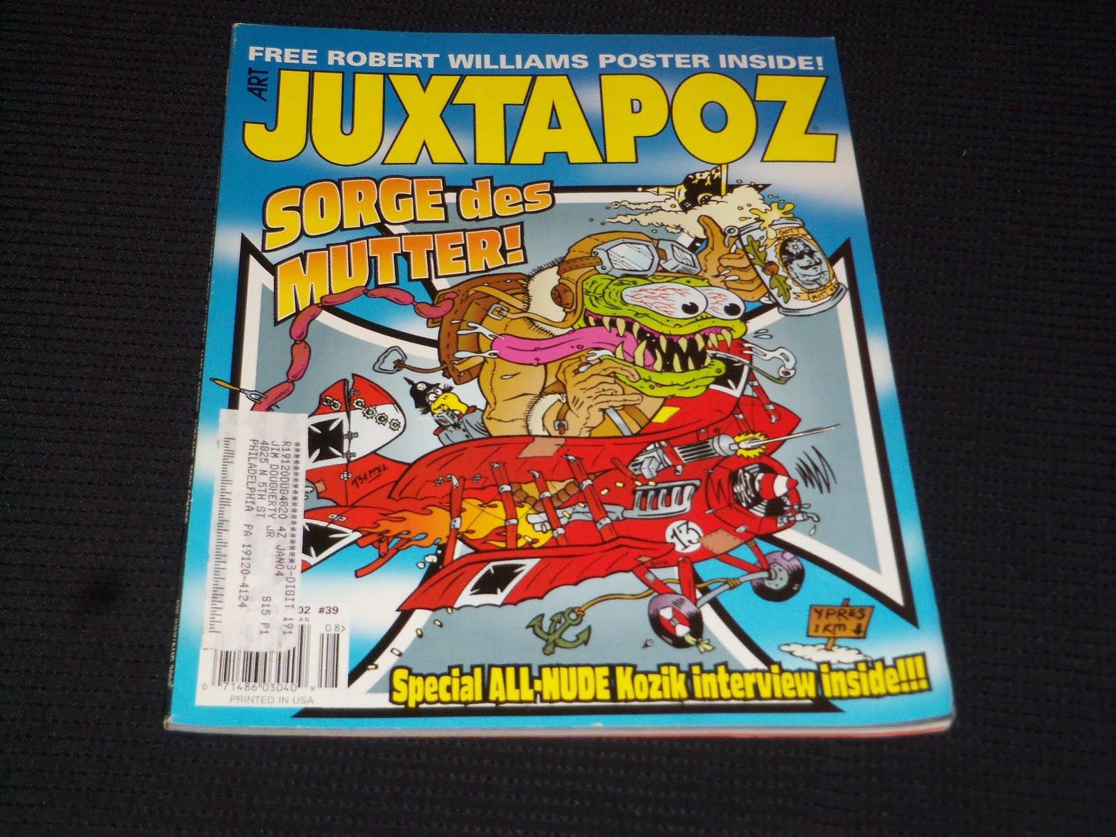 JUXTAPOZ ポスター 2002 JULY AUGUST JUXTAPOZ MAGAZINE - FRANK KOZIK FRONT COVER - L
