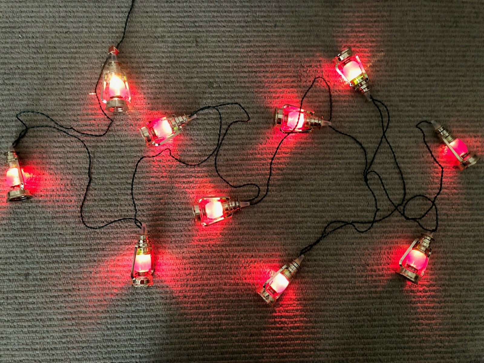 Vintage Christmas Lanterns Miniature String Lights Kurt Adler Italian Lites