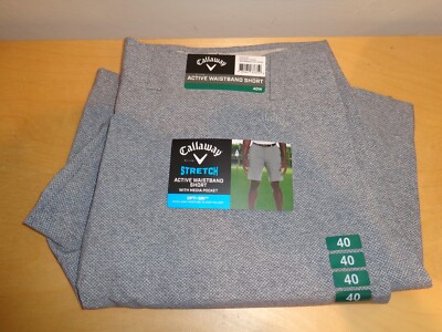 Callaway Men's Stretch Active Waistband Opti-Dri Shorts Quiet Shade SIZE 40