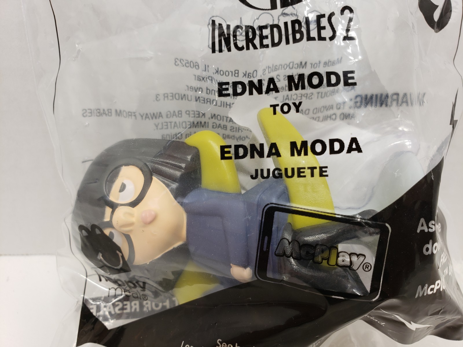 SEALED Pixar Incredibles 2 Edna Mode McDonald's Happy Meal Toy #9 Disney