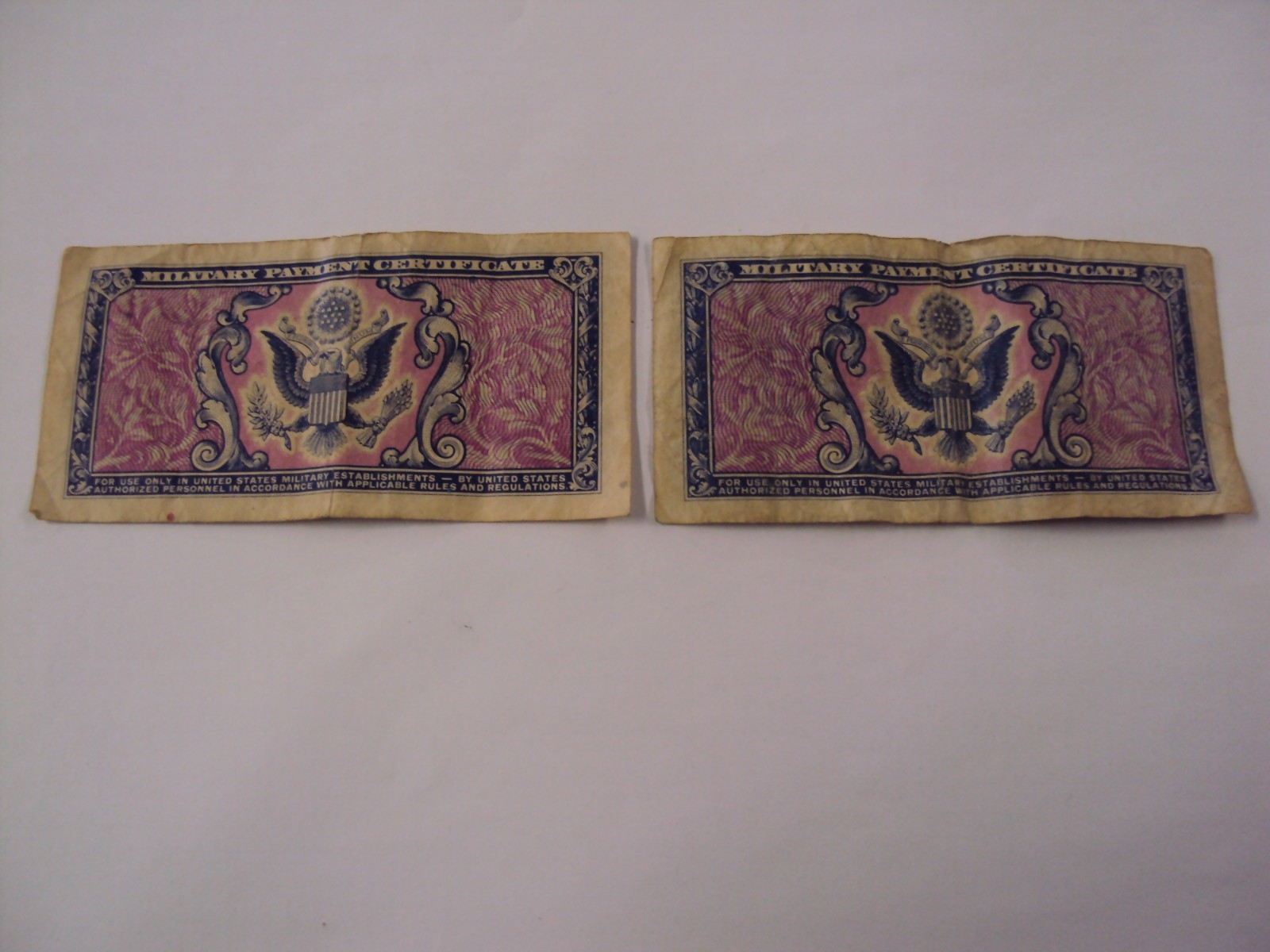 (2) US MILITARY m26, m42,,1951 5 CENT,10 Cent Military payment