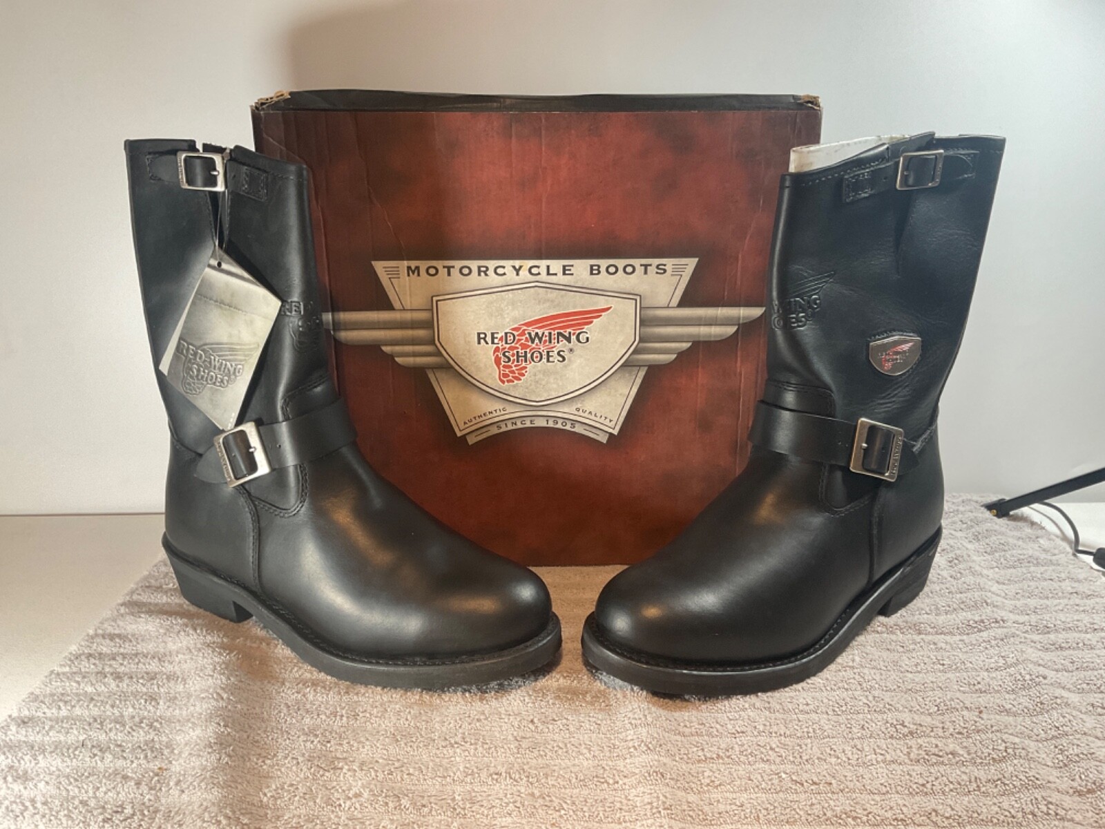 Pre-owned Red Wing Shoes Red Wing 968 Motorcycle Boots Multiple Sizes (soft Toe) In Black