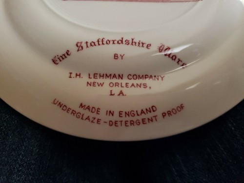 English Staffordshire Plate Jackson Monument New Orleans Louisiana