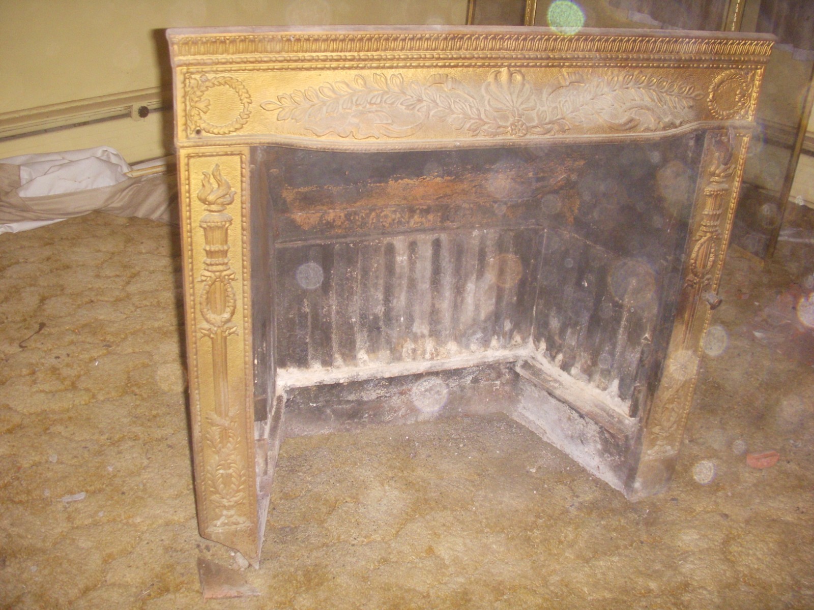 antique monarch fireplace insert / antique ornate fireplace PatD 1892