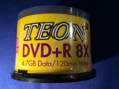 Teon DVD + R   8X  4.7GB Data/120 min Video  40 Pack  NEW