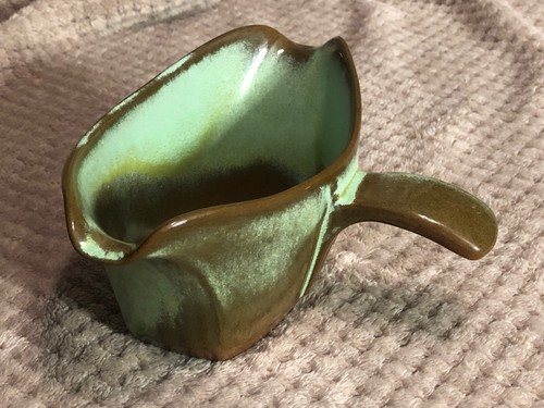 Late 60s Frankoma Plainsman Gravy Boat - Prairie Green - USA Pottery Vintage