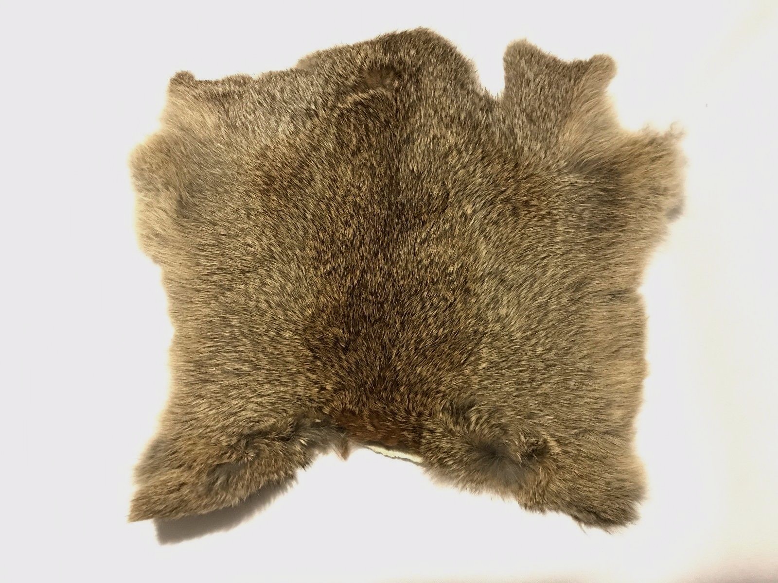 Rabbit pelt natural, white, imprinted, tan. Soft genuine pelt/hide.