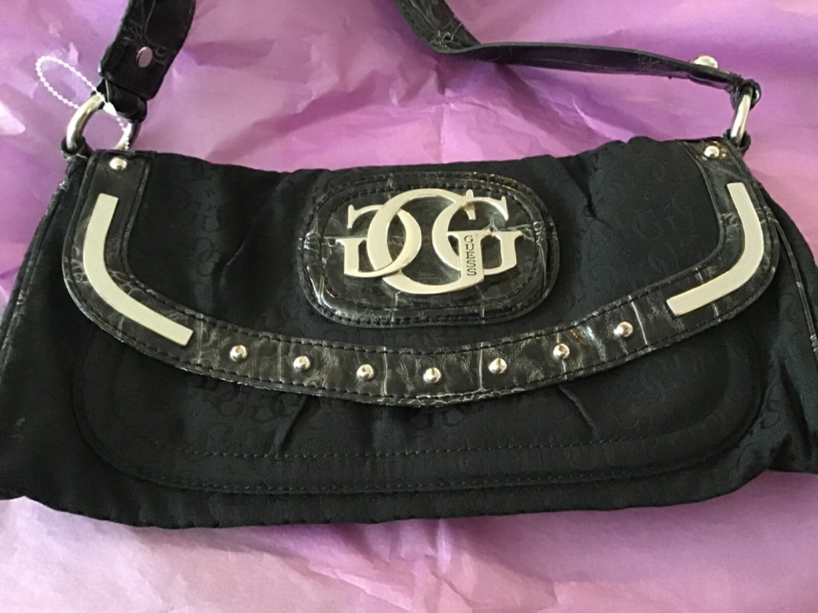 Black Vintage Shoulder - Logo Guess Bag | eBay