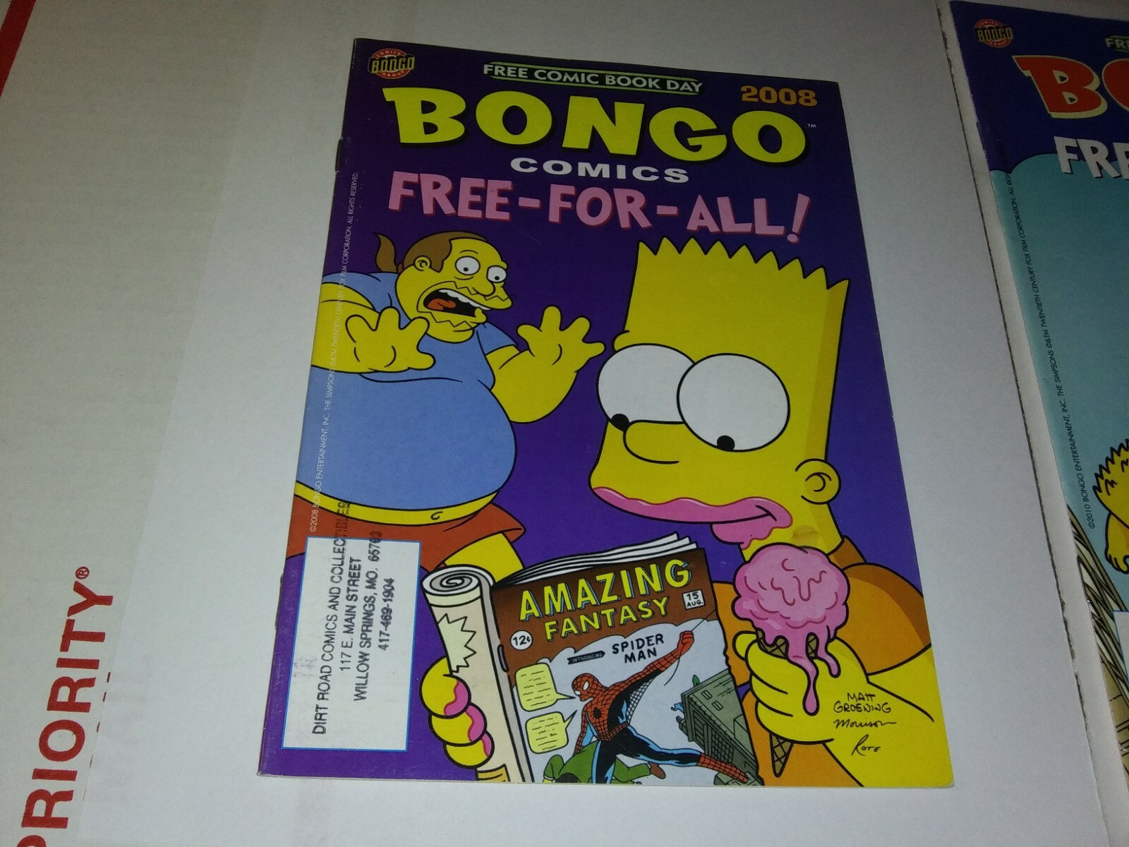 Comic Book lot of 3 Bongo Comics (free-for-all) simpsons (2008) (2010) (2011)