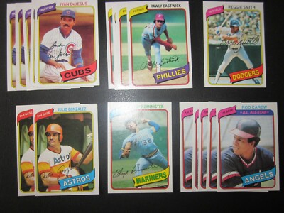 1980 Topps Baseball Singles Pick Choose Finish Your Set(500-726) NM, NM/MT