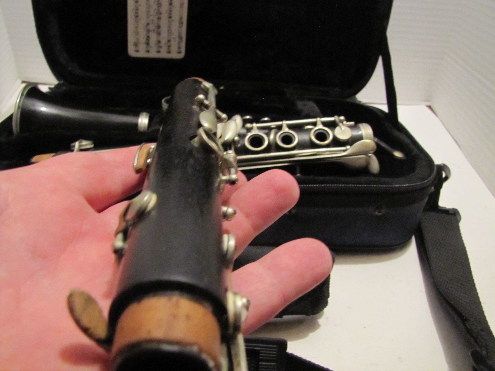 VINTAGE MARCEL DELEAU WOOD CLARINET FRANCE IN SOFT CLOTH CASE USED READ