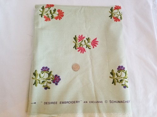 Vintage Schumacher Desiree Embroidery Fabric Cotton 1+ YD