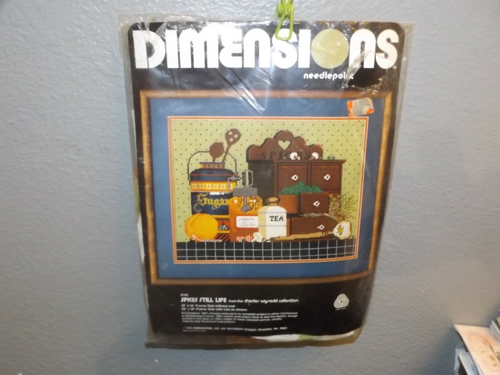 Vint KITCHEN SPICES TEA APPLE BUTTER JAR TEA Still Life WYSOCKI Needlepoint Kit