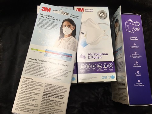 Lot of 8 3M Particulate Respirator Air Pollution and Pollen Dust Face Masks Pets