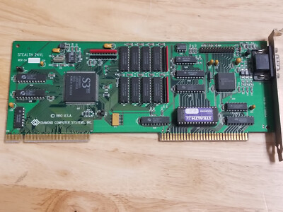RARE S3 Stealth 24 LVB VESA Local Bus 1MB VGA Video Card DOS Retro Gaming #Q4B