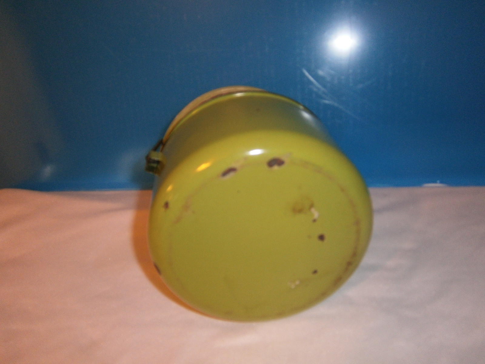 Vintage Avocada Enamel Tea Kettle