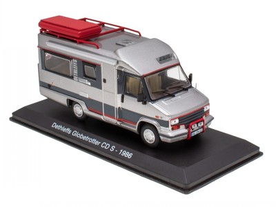 Dethleffs Globetrotter CD S 86 silver Camper diecast model car Hachette 1:43
