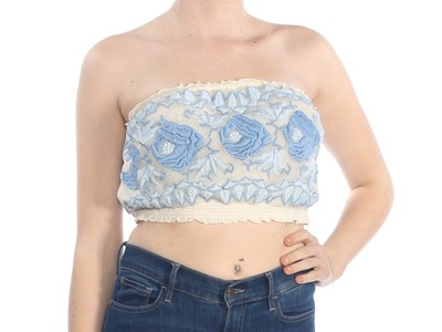 

Женский светло-голубой топ без бретелек с розой FREE PEOPLE, Light blue